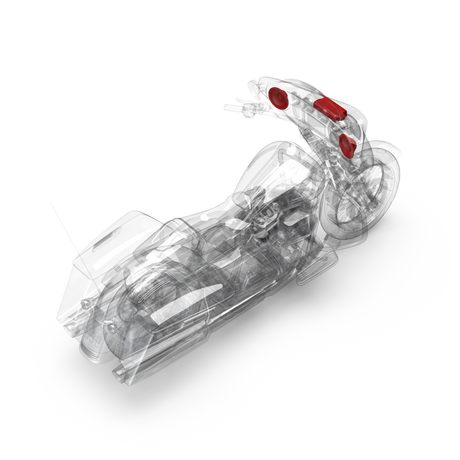3D Installation View of Components on a Street Glide