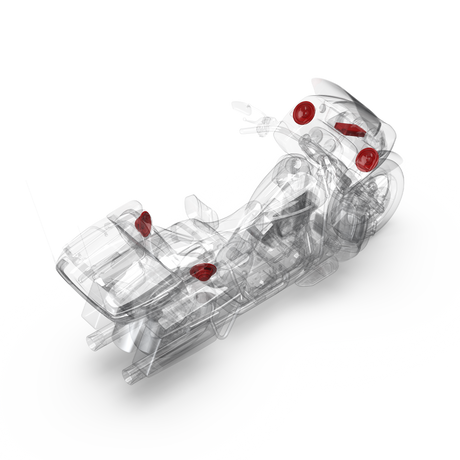 3D Installation View of Components on a Road Glide Ultra
