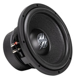 Angled front of a Hifonics ELITE subwoofer with a textured black cone