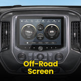 Stinger off-road screen displaying pitch, roll, compass and altitude information