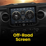 Installed Stinger touchscreen showing off-road pitch, roll, heading and altitude gauges