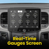 Stinger HORIZON10 in a RAM dashboard displaying real-time vehicle gauges