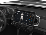 Wide touchscreen installed above dashboard climate controls, displaying vehicle tire-pressure information