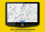 Stinger iGo offline-navigation screen; the required iGo navigation card is sold separately