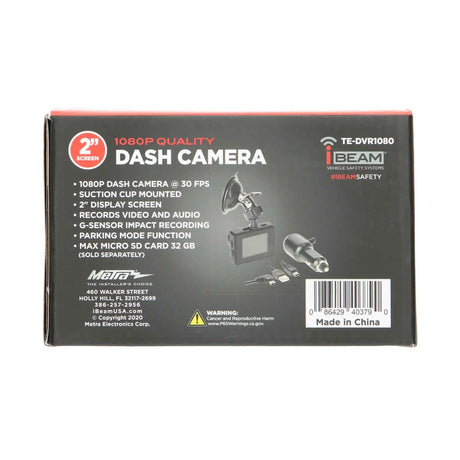 iBEAM TE-DVR1080 retail packaging rear panel