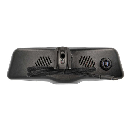 Rear housing of a mirror camera with its mounting bracket, camera lens and cable