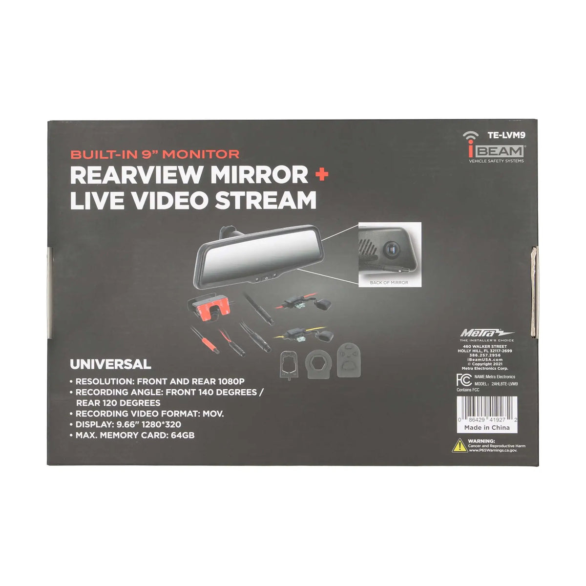 iBEAM TE-LVM9 retail packaging rear panel