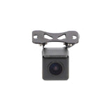 Front of a small square backup camera with an adjustable mounting bracket