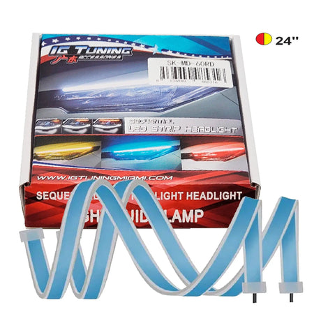 IG Tuning LED strip package labeled SK-MD-60RD with two folded strips and a red-and-yellow 24-inch badge