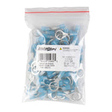 Install Bay BNRT38 Blue Nylon Ring Terminals, 16-14 AWG, 3/8 in, 100 Pack