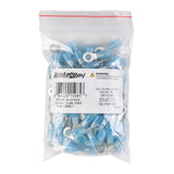 Install Bay BNRT8 Blue Nylon Ring Terminals, 16-14 AWG, #8, 100 Pack