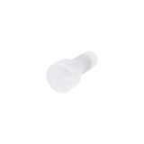 Single white long-neck closed-end crimp cap shown at an angle