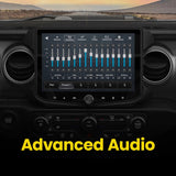 Installed Stinger touchscreen showing its multiband audio equalizer and preset controls