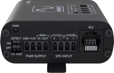 Wāvtech linkDQ processor power, speaker input and remote connection panel