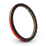 Angled black speaker ring with a red illuminated edge and adhesive backing