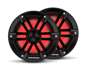 Black Rockford Fosgate M1-6B 6-inch marine speaker pair with RGB lighting