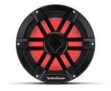 Black Rockford Fosgate M1D2-10B 10-inch marine subwoofer with RGB lighting