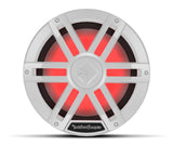 White Rockford Fosgate M1D2-12 12-inch marine subwoofer with RGB lighting