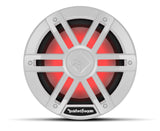 White Rockford Fosgate M1D2-8 8-inch marine subwoofer with RGB lighting