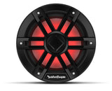 Black Rockford Fosgate M1D2-8B 8-inch marine subwoofer with RGB lighting