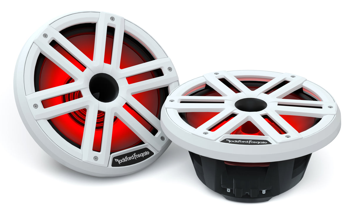 Rockford Fosgate M2-10H 10-inch white horn-loaded marine speaker from the pair