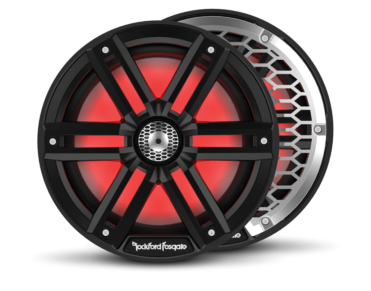 Rockford Fosgate M2-8B 8-inch marine speaker pair with black grilles