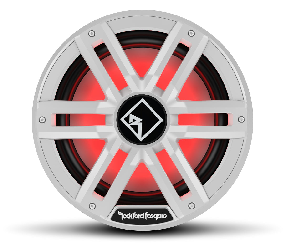 White Rockford Fosgate M2D4-12I 12-inch marine subwoofer