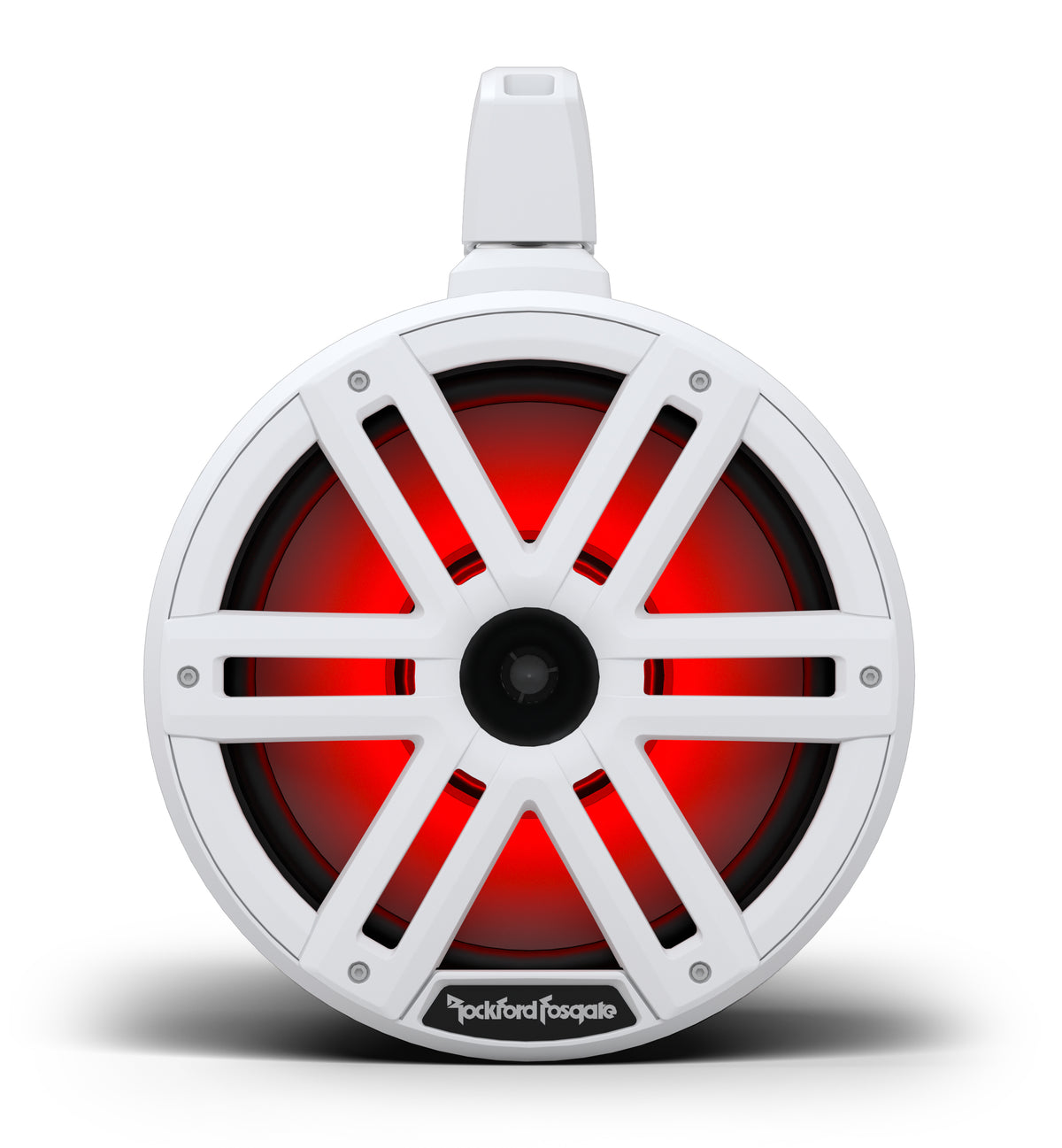 Rockford Fosgate M2WL-10H 10-inch white horn-loaded marine tower speaker, one shown from the pair