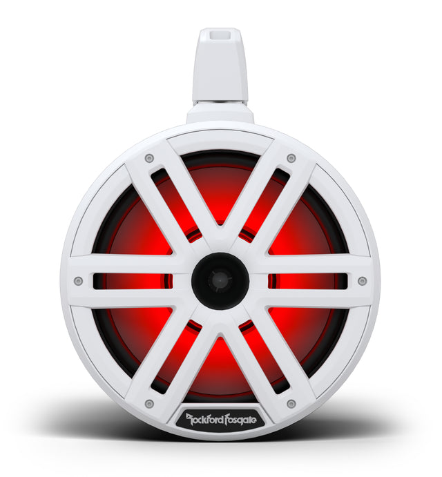 Rockford Fosgate M2WL-10H 10-inch white horn-loaded marine tower speaker, one shown from the pair