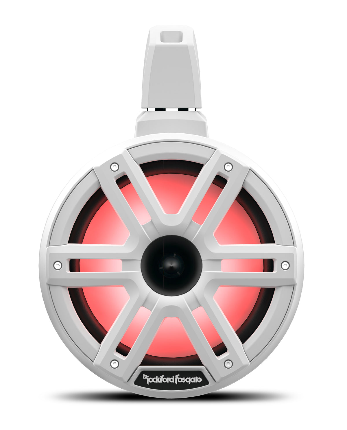 Rockford Fosgate M2WL-8H 8-inch white horn-loaded marine tower speaker, one shown from the pair