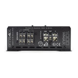 Massive Audio GTR4X terminal panel with four speaker channels, bridged-pair markings and power connections