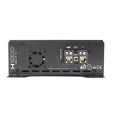 Massive H1000 amplifier power panel with cooling fan and ground, remote and 12V terminals