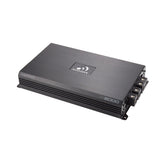 Opposite angled view of a Massive Audio H8000 amplifier with an illuminated logo