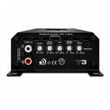 Massive T3 input panel with RCA sockets, level, subsonic, low-pass and bass-boost controls, and remote jack