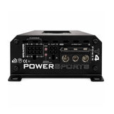 Massive T4 amplifier end panel with speaker terminals, power inputs and ground-lift switch