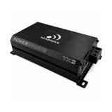 Massive Audio TX2 powersports amplifier, angled view