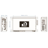 Massive Audio TX2 dimension drawing with top and end views, measuring 166 by 108 by 45 mm
