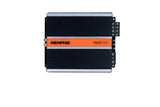 Top of a Memphis MOJO Pro amplifier with an orange center stripe and silver edges