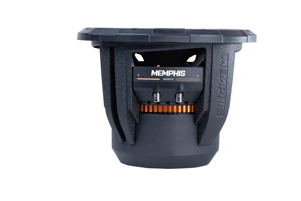 Memphis MOJO subwoofer, side view of basket and terminals