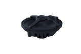 Low-angle front of an oval black Memphis speaker with two mesh-covered tweeters