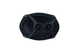 Memphis oval speaker front view showing its black cone and two tweeters
