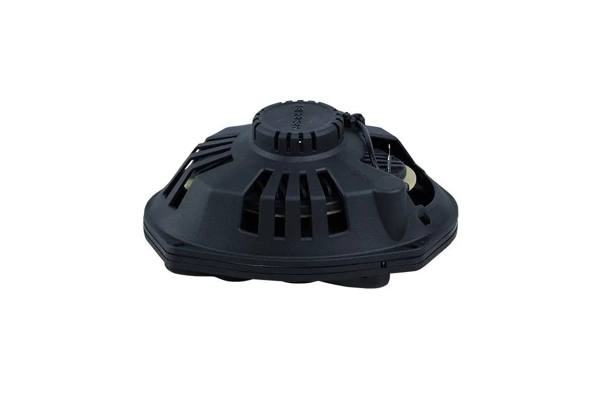 Memphis oval speaker rear angle showing its black vented basket and magnet assembly