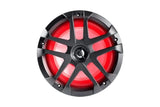 Memphis marine speaker with a dark spoke grille and red cone illumination