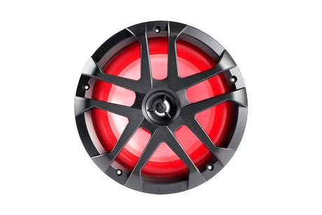 Memphis marine speaker with a dark spoke grille and red cone illumination