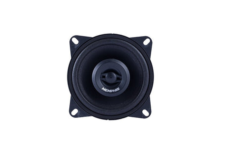 Front view of one Memphis coaxial speaker with central tweeter and four mounting tabs