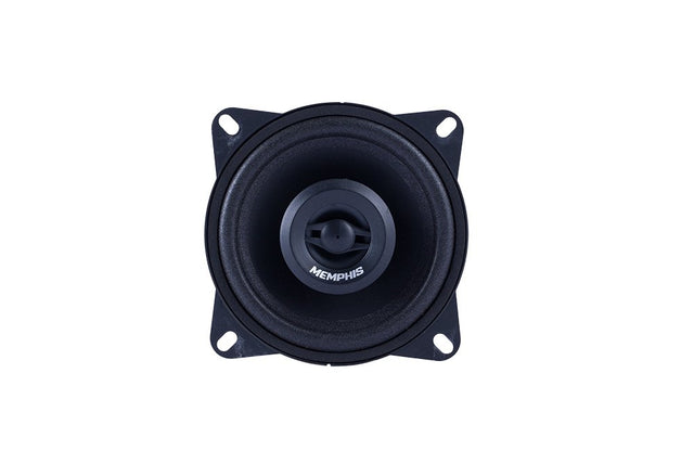 Front view of one Memphis coaxial speaker with central tweeter and four mounting tabs