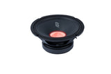 Angled Memphis speaker with a black cone and red illuminated center, without its grille