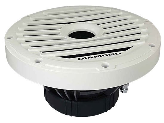 Diamond Audio MS104SL 10-inch marine subwoofer with white grille