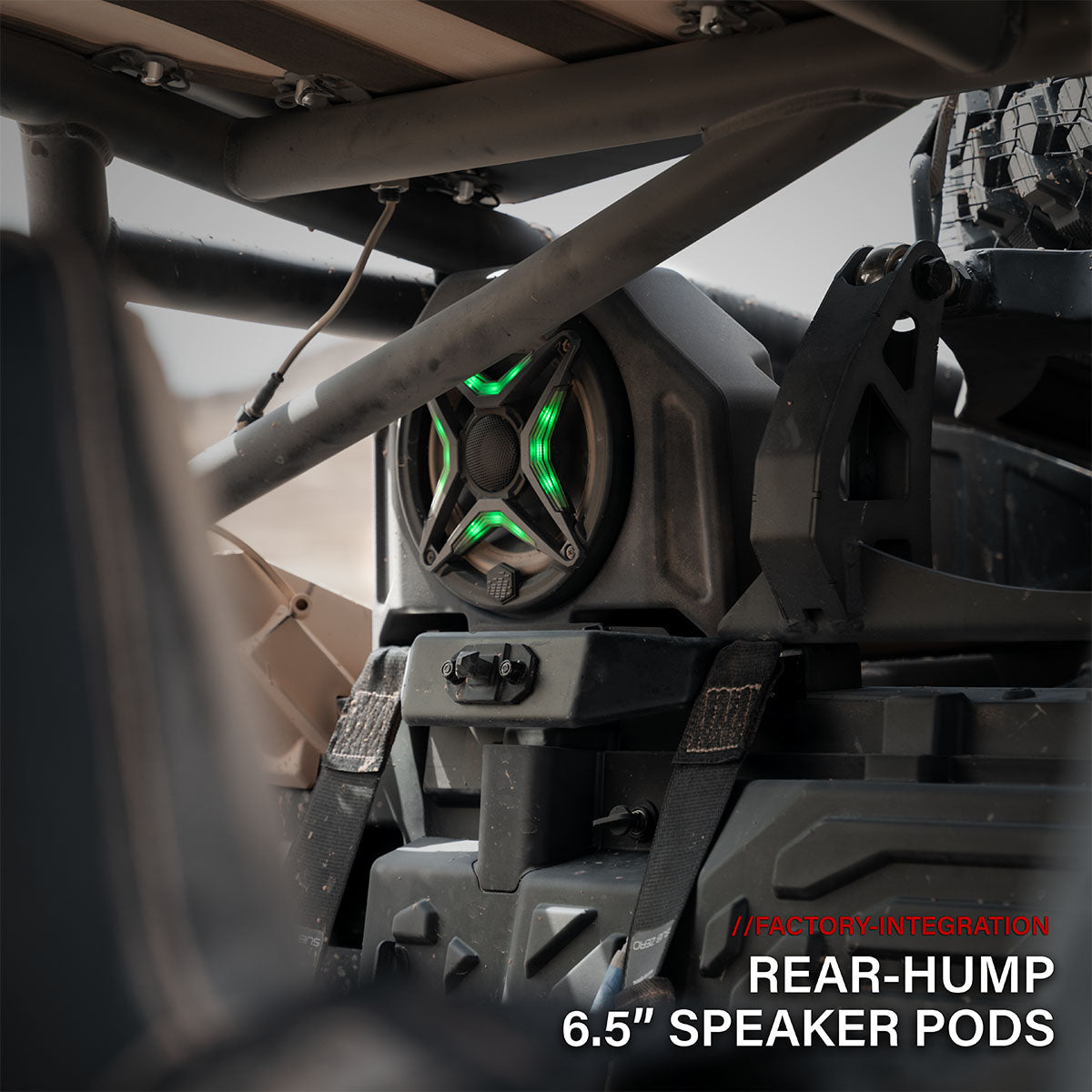 SSV Works V6 rear-hump speaker pod installed in Polaris RZR Pro R