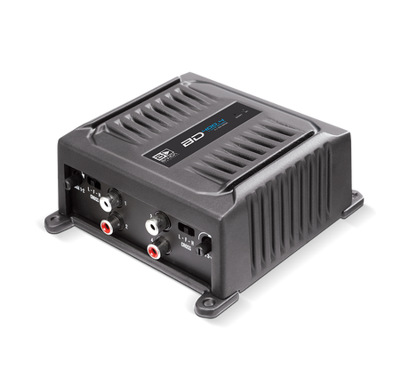 Banda BD 400.4 2-ohm amplifier, angled input-panel view